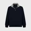 W75 Quarter Zip Sweatshirt Oxford Navy / Grey Mist colour image
